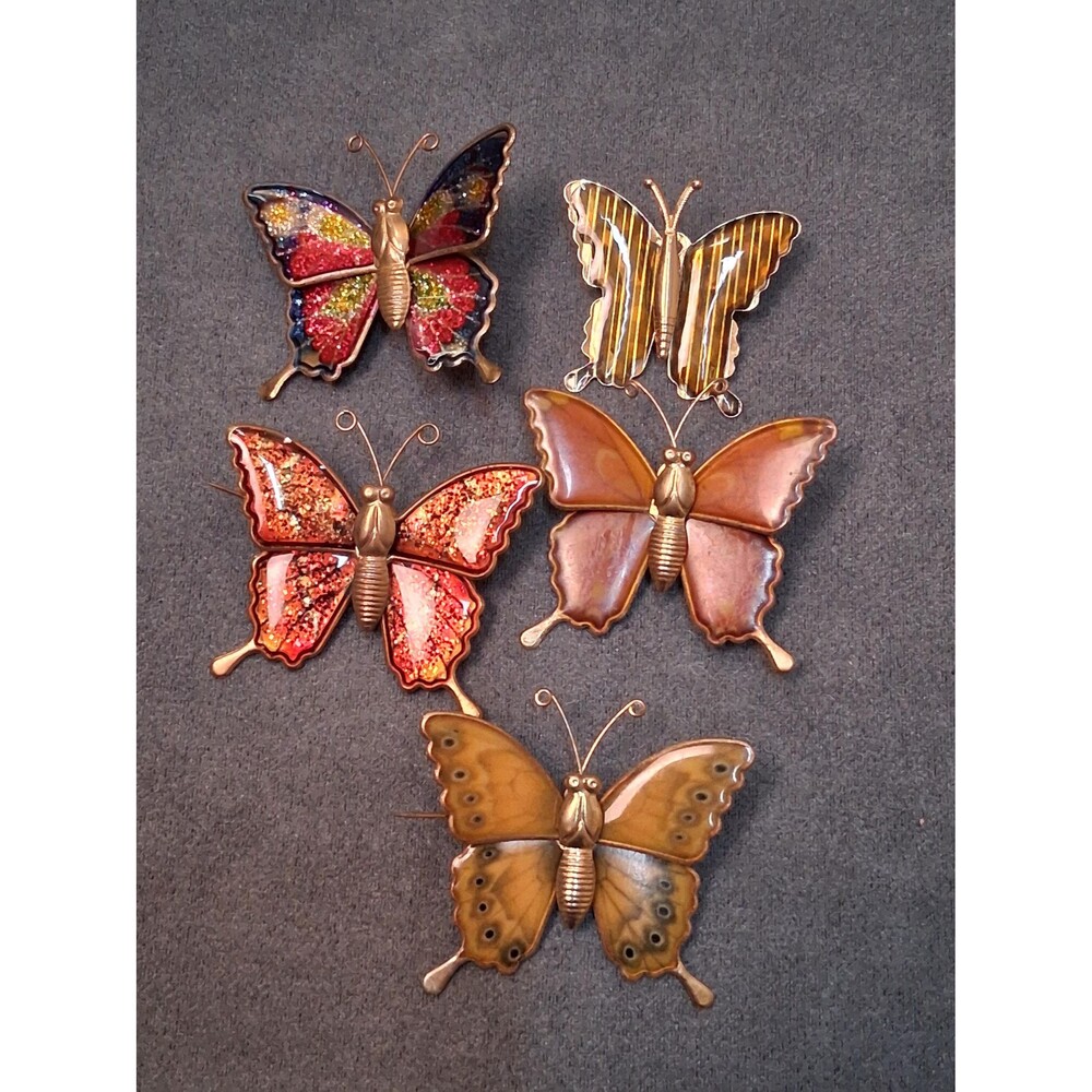 Vintage Butterfly Brooch Bundle (5) Glitter